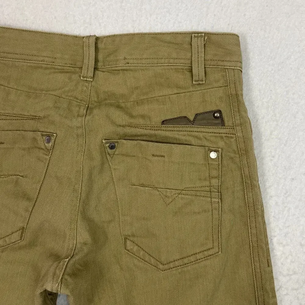 Diesel Darron Jeans Mens 30 Brown Slim Tapered Cropped Hemmed Denim